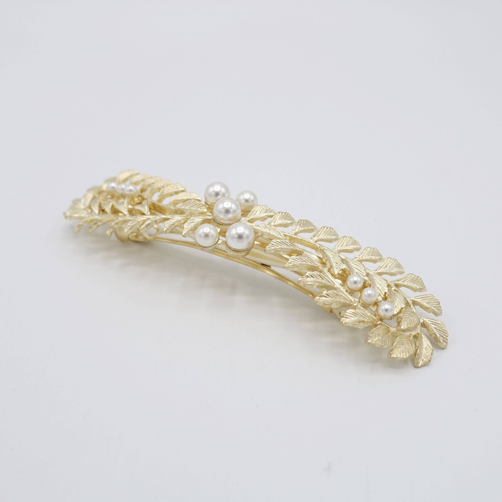 VeryShine claw/banana/barrette leaves hair barrette pearl decorated hair accessory for women