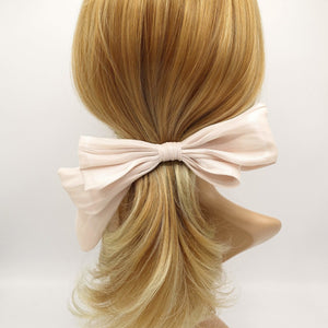VeryShine claw/banana/barrette Light pink asymmetric organza hair bow stylish hair accessory for women