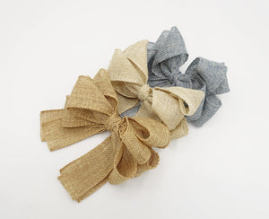VeryShine claw/banana/barrette linen hair bow Spring Summer twin hair bow accessory for women