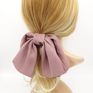 VeryShine claw/banana/barrette Mauve droopy chiffon hair bow double layered Spring Summer hair accessory for women