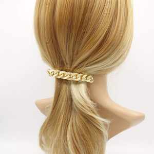 VeryShine claw/banana/barrette metal chain embellished hair barrette for women