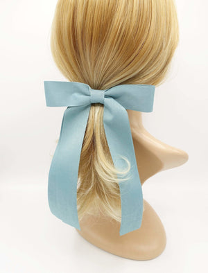 VeryShine claw/banana/barrette Mint satin layered hair bow standard size high quality hair accessory for women