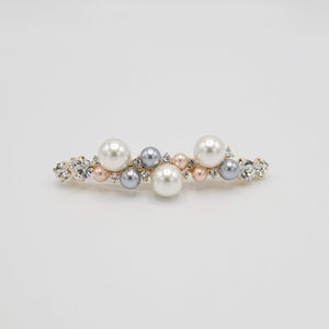 VeryShine claw/banana/barrette Multi jewel pearl rhinestone embellished french barrette for women