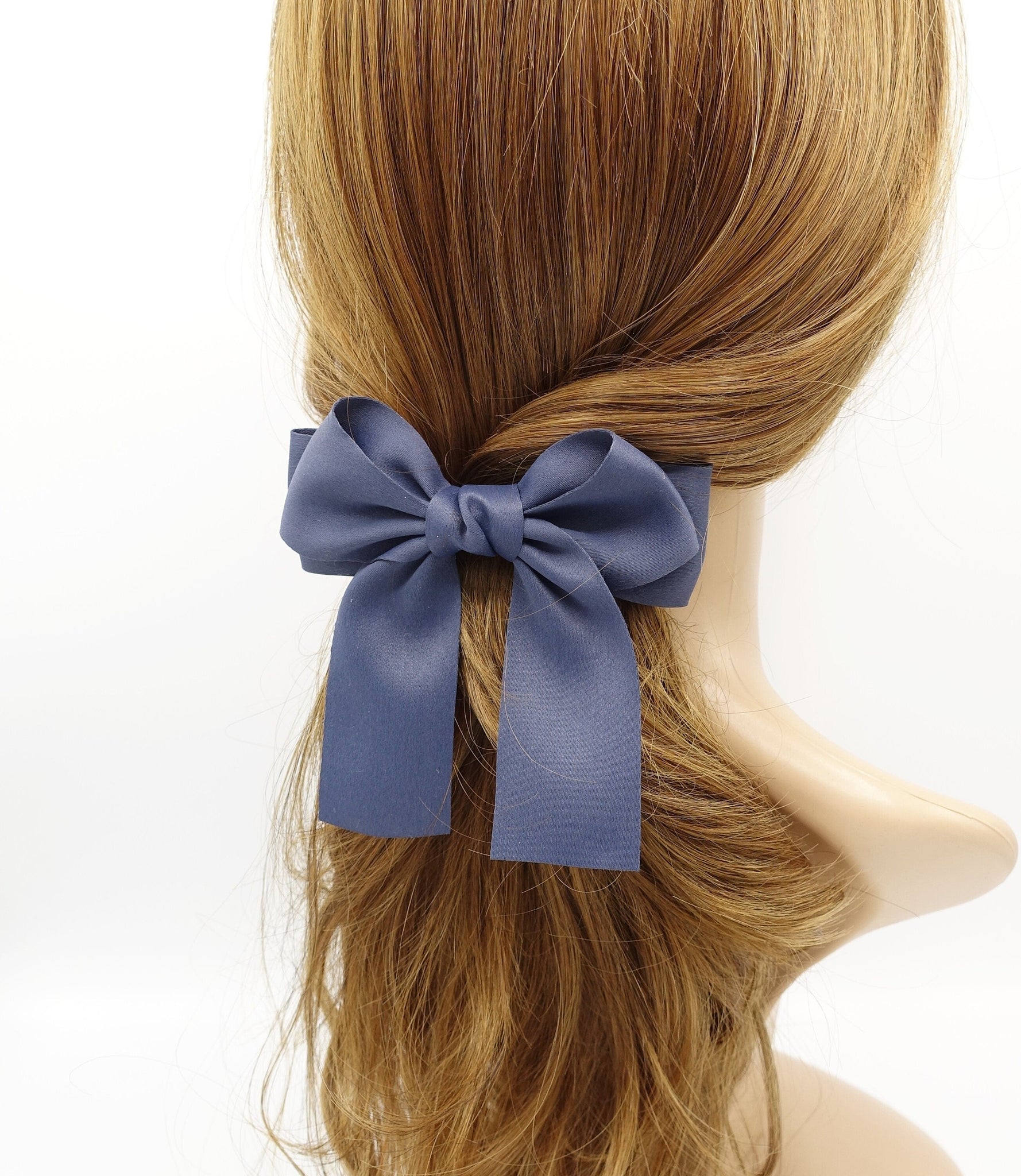 VeryShine claw/banana/barrette Navy basic glossy tail bow french barrette casual must-have woman hair accessory