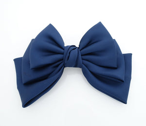 VeryShine claw/banana/barrette Navy big satin layered hair bow french barrette Women solid color stylish hair bow