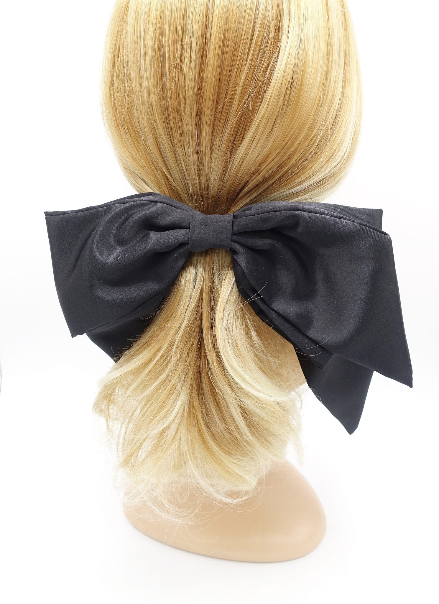 VeryShine claw/banana/barrette oversized hair bow satin asymmetric hair bow for women