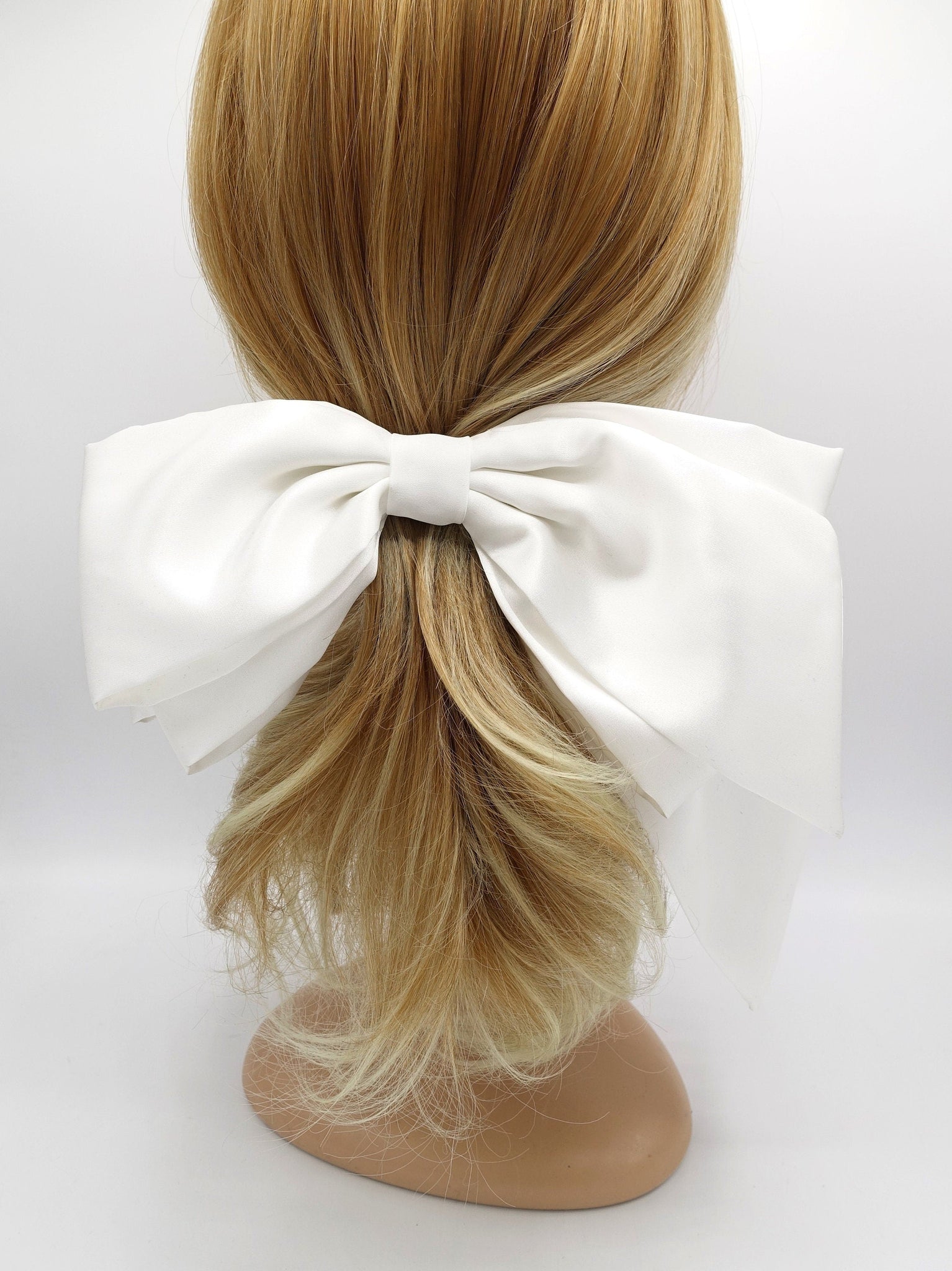 VeryShine claw/banana/barrette oversized hair bow satin asymmetric hair bow for women