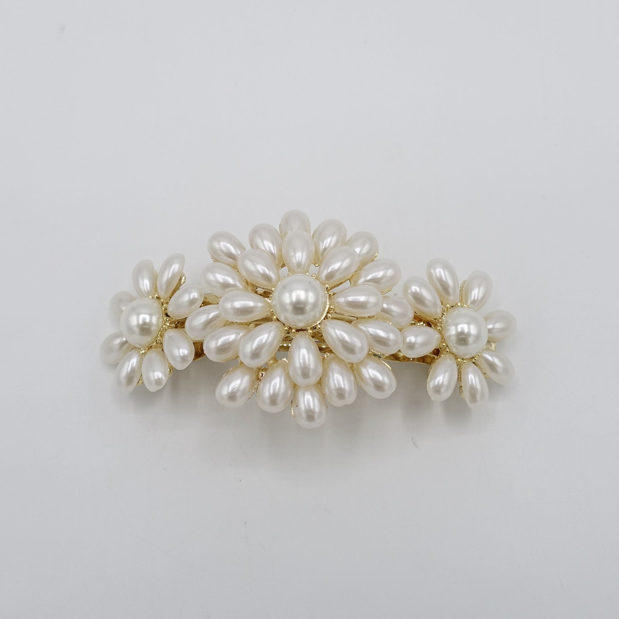 VeryShine claw/banana/barrette pearl flower embellished french hair barrette hair accessory for women