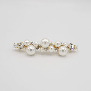 VeryShine claw/banana/barrette Pearl jewel pearl rhinestone embellished french barrette for women