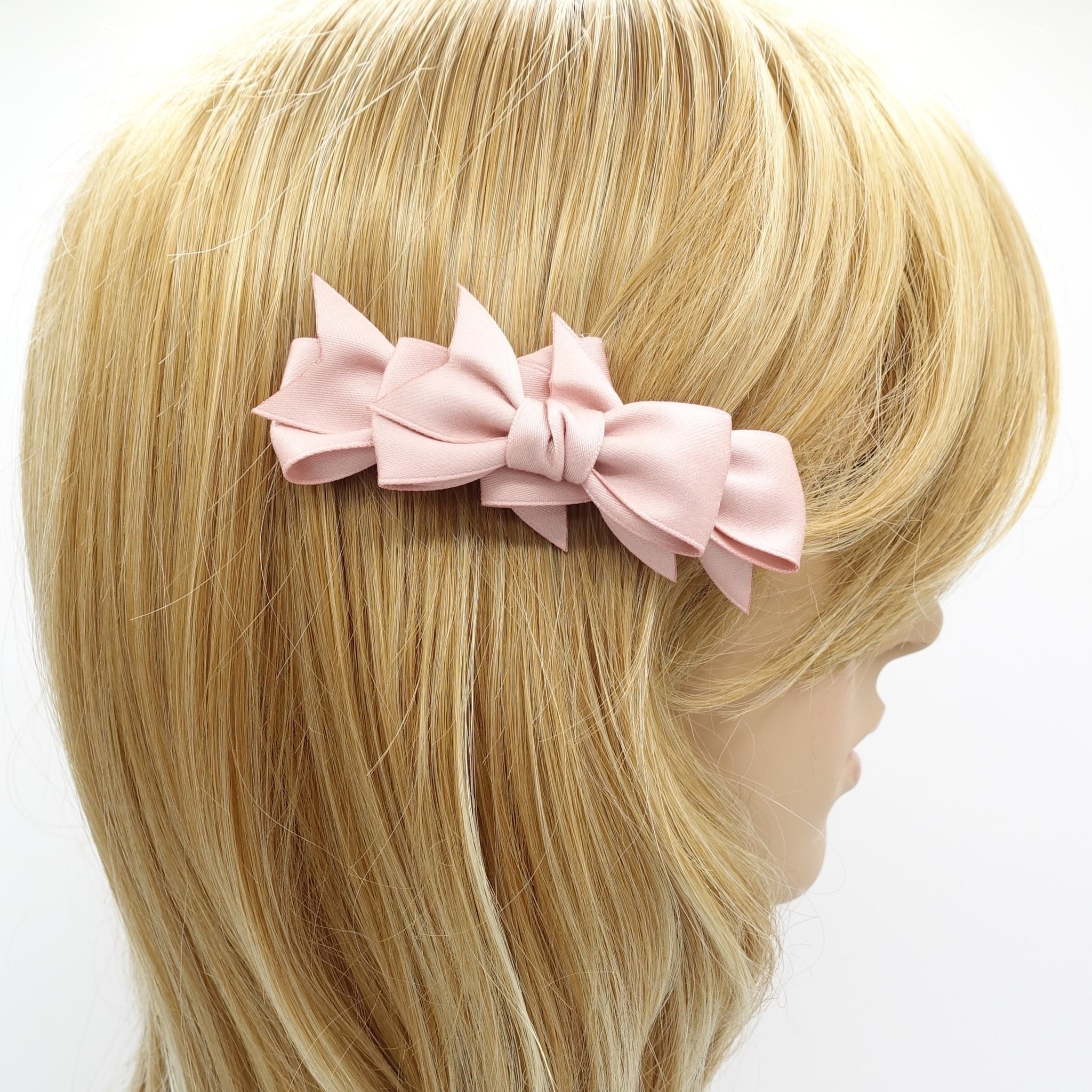 grosgrain hair bow clip in pink
