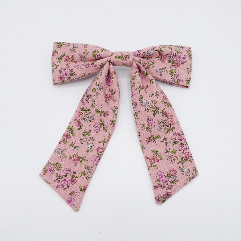 VeryShine claw/banana/barrette Pink floral cotton hair bow for women