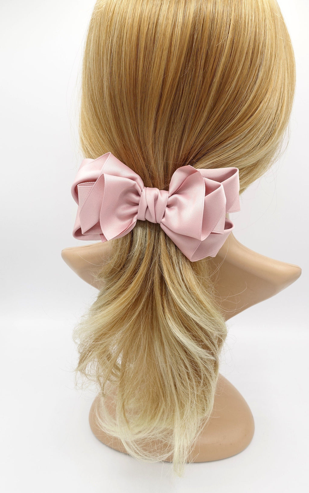 VeryShine claw/banana/barrette Pink VeryShine folded and layered hair bow normal size hair accessory for women