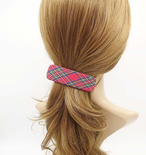 VeryShine claw/banana/barrette Red plaid check barrette rectangle hair accessory for women