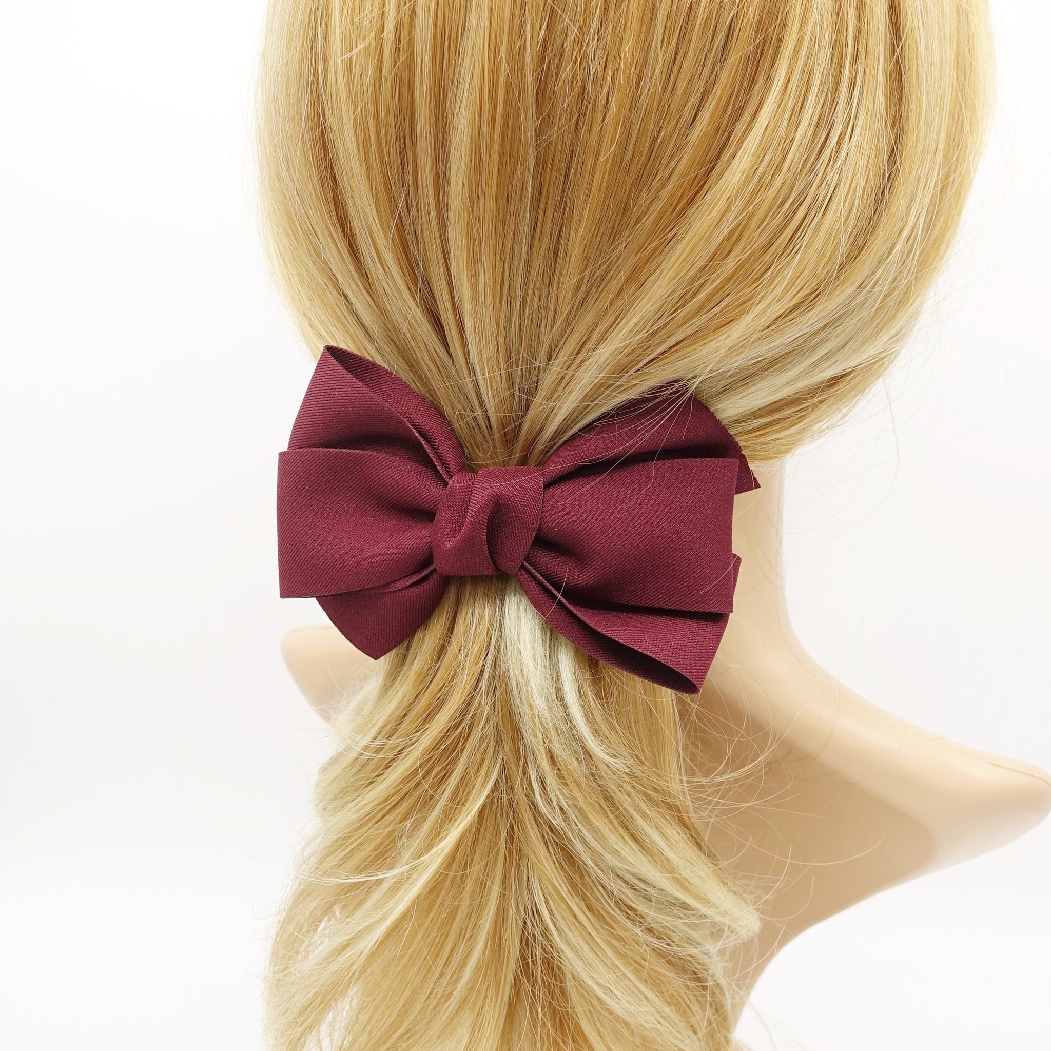 VeryShine claw/banana/barrette Red wine three wing casual hair bow daily hair accessory for women