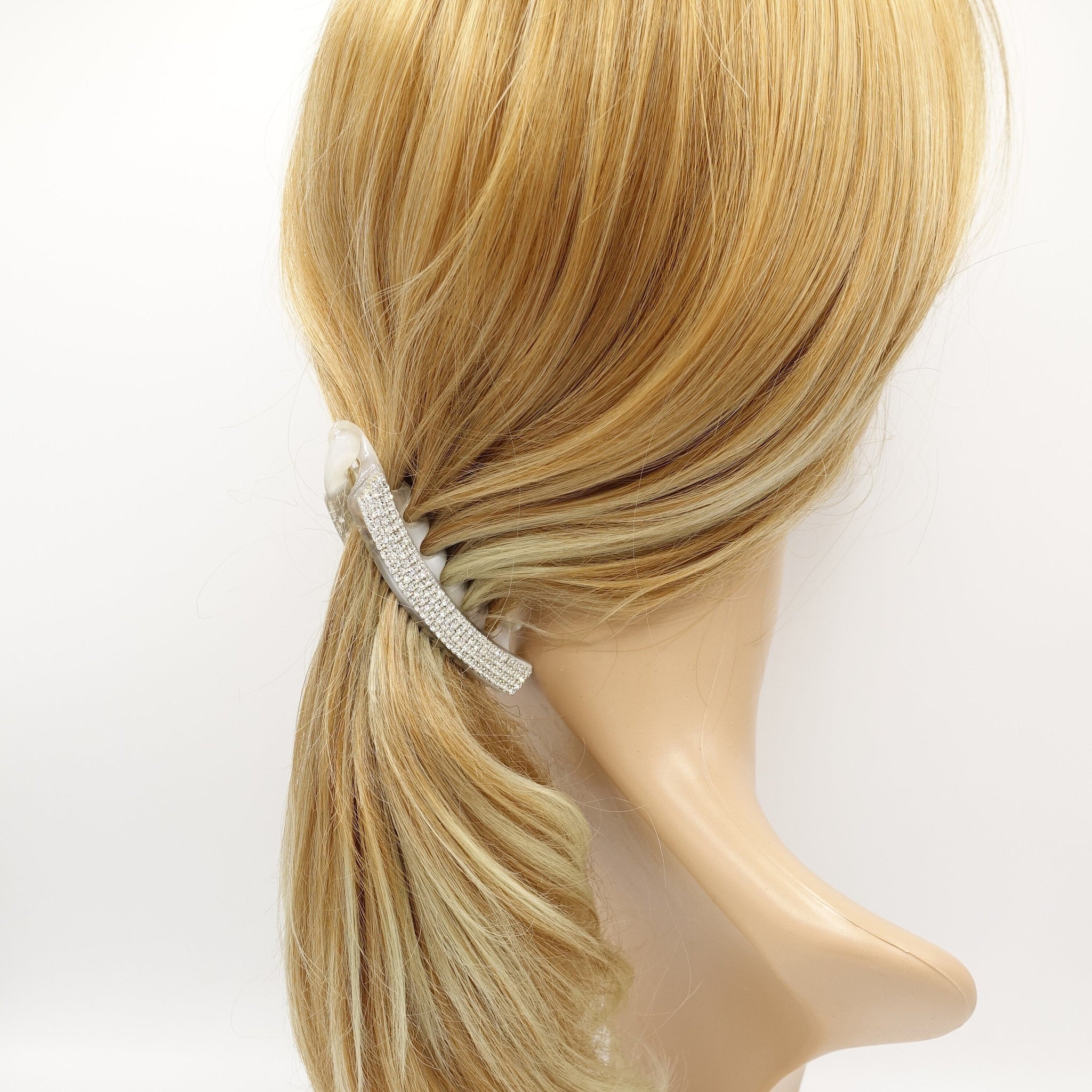 VeryShine claw/banana/barrette rhinestone embellished banana hair clip hair accessory for women
