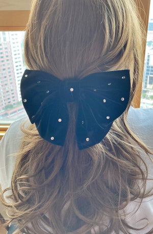 VeryShine claw/banana/barrette rhinestone embellished velvet hair bow butterfly big hair bow barrette for women