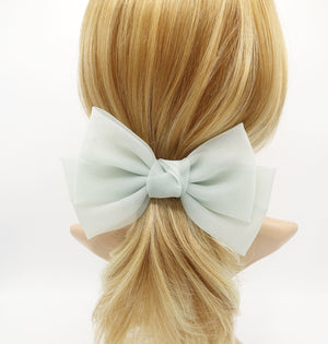Organza Hair Bow Normal Size Hair Accessory for Women