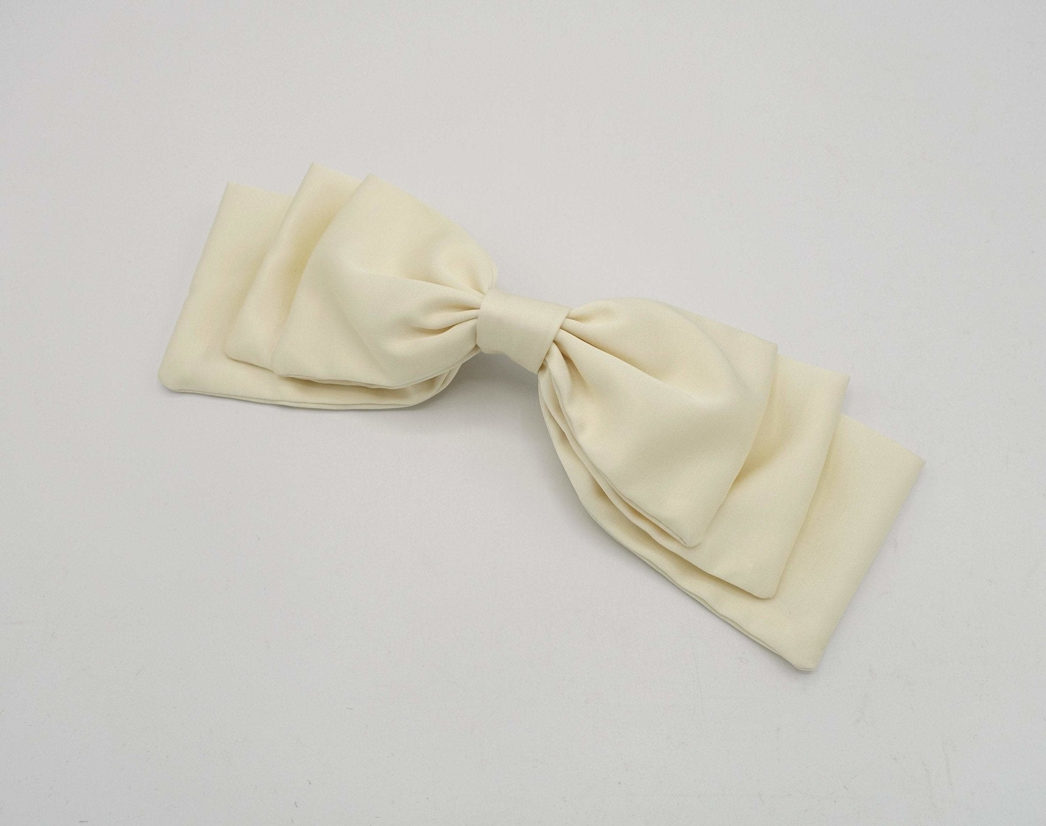 VeryShine claw/banana/barrette satin double stacked hair bow for women