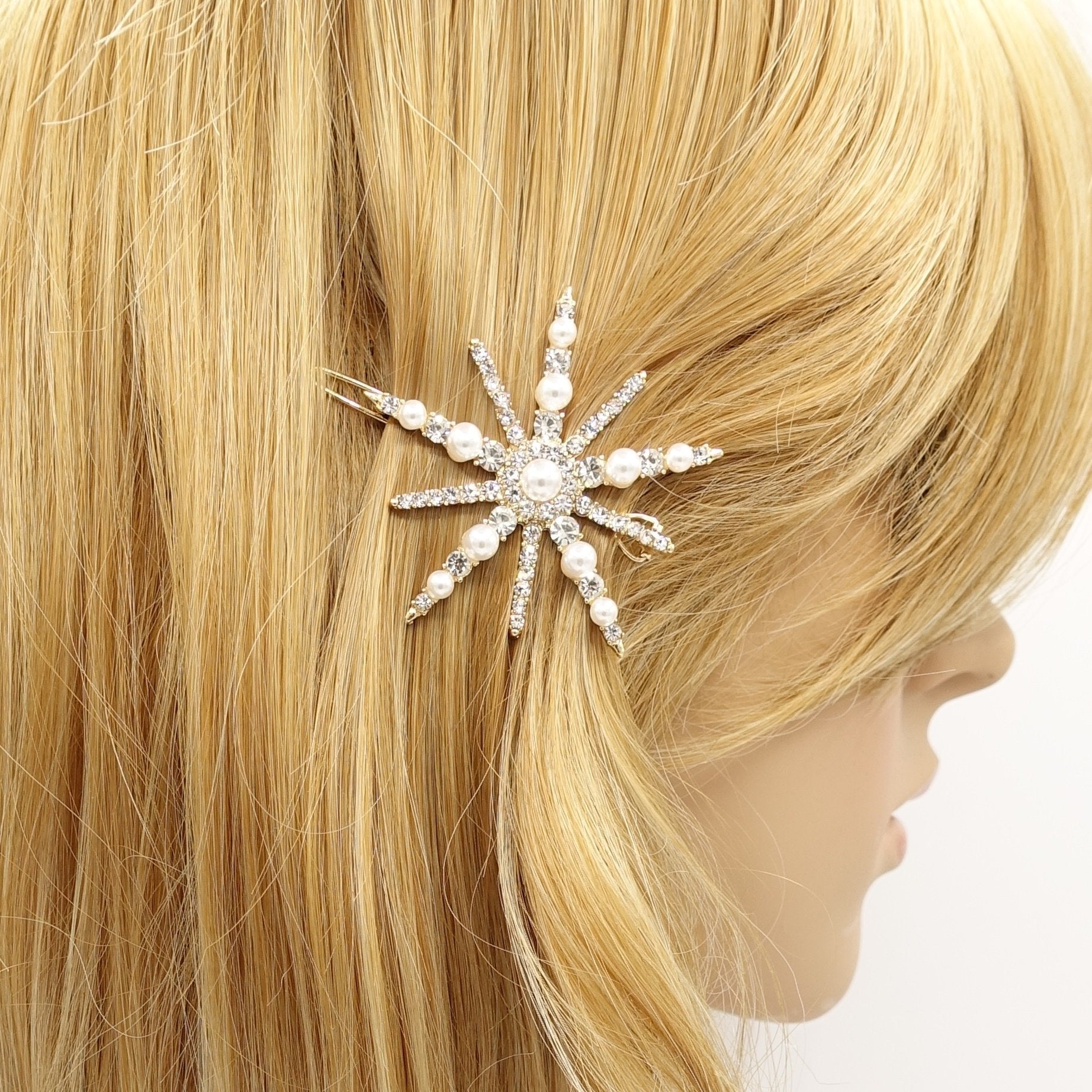 VeryShine claw/banana/barrette Star bang pearl rhinestone hair clip jewel embellished hair for women