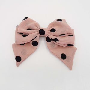 VeryShine claw/banana/barrette velvet dotted chiffon hair bow cute style crinkled fabric hair accessory for women