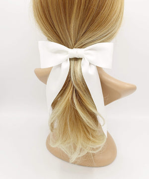 VeryShine claw/banana/barrette White tail hair bow standard VeryShine hair bow for women