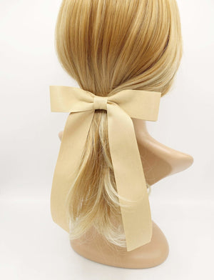 VeryShine claw/banana/barrette Yellow beige satin layered hair bow standard size high quality hair accessory for women