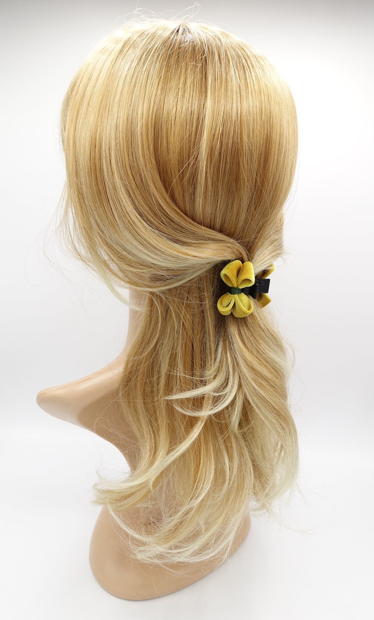 VeryShine claw/banana/barrette Yellow mini hair claw velvet bow hair clamp