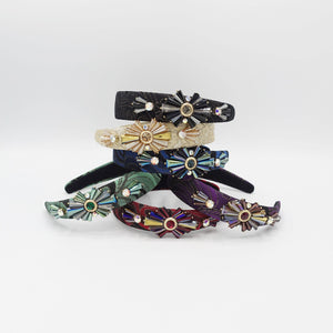 VeryShine color crystal rhinestone embellished jacquard headband