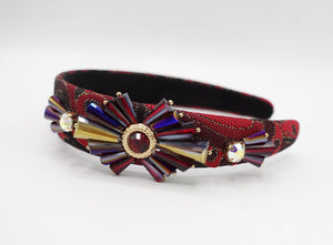 VeryShine color crystal rhinestone embellished jacquard headband