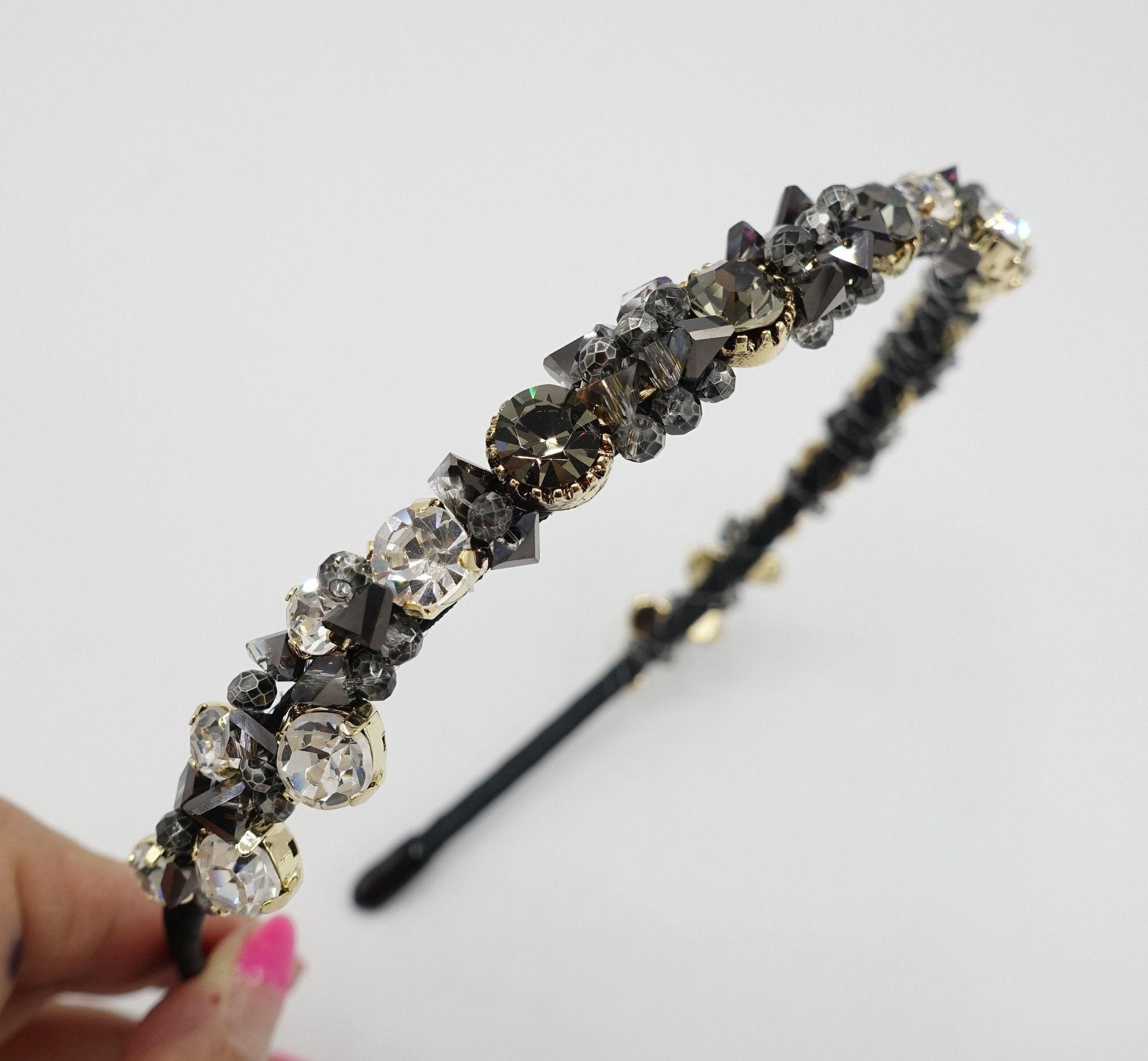 Crystal Shinning Head Band Rhinestone Crystal Oval Glass Headband: Special Event Hair  main image 3
