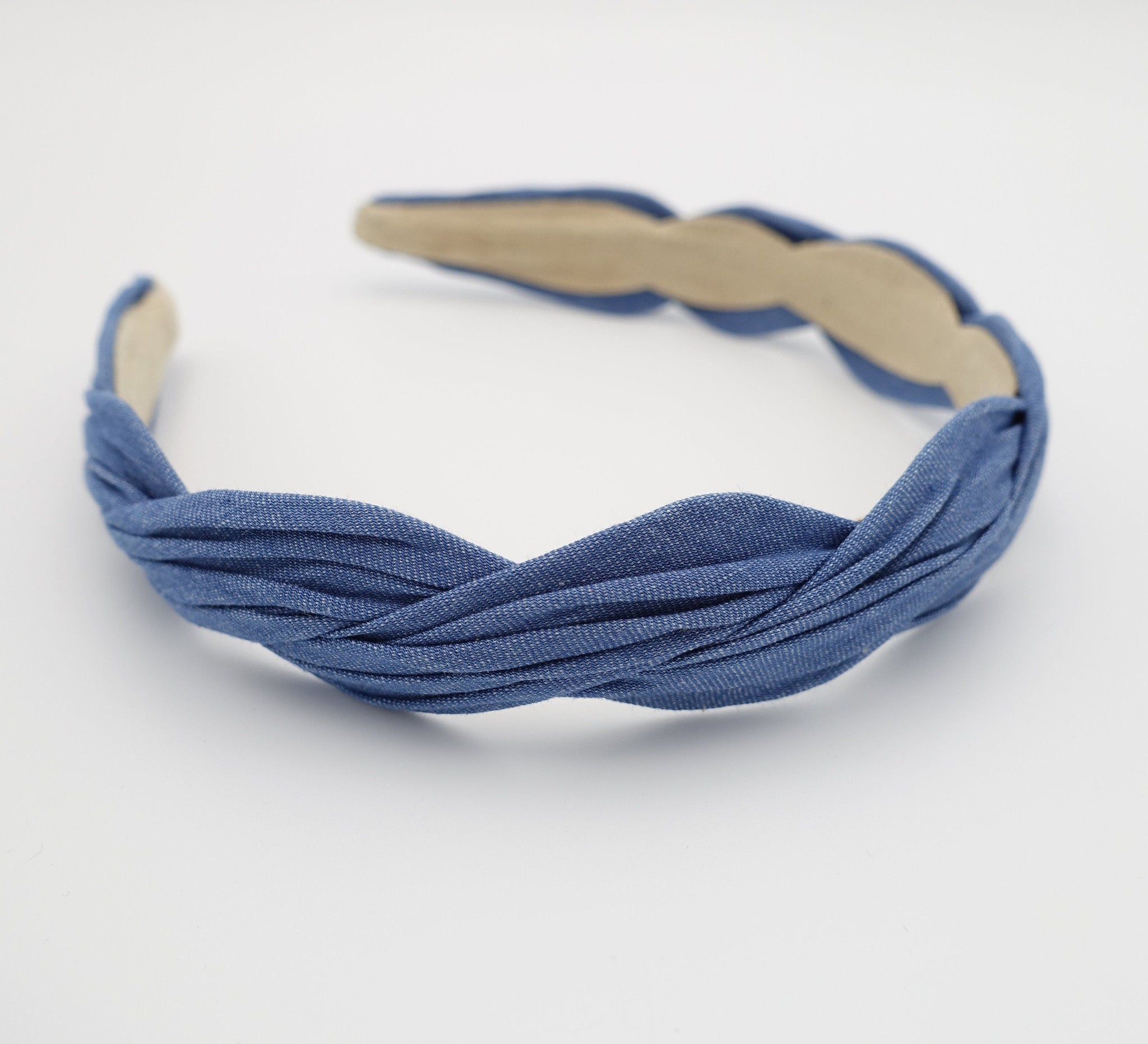 veryshine.com 1.18 / Dark blue denim wave headband cotton hairband woman hair accessory