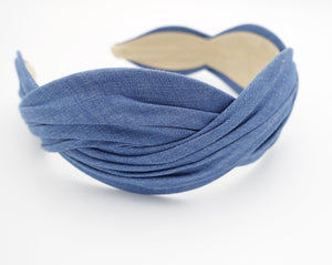 veryshine.com 2.16 / Dark blue denim wave headband cotton hairband woman hair accessory