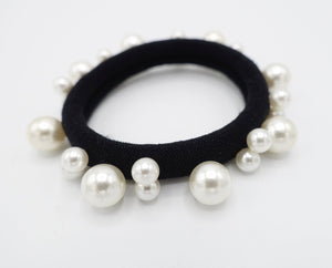 veryshine.com a pack of 2 ponytail holders pearl ball embellished hair elastic woman hair accessories