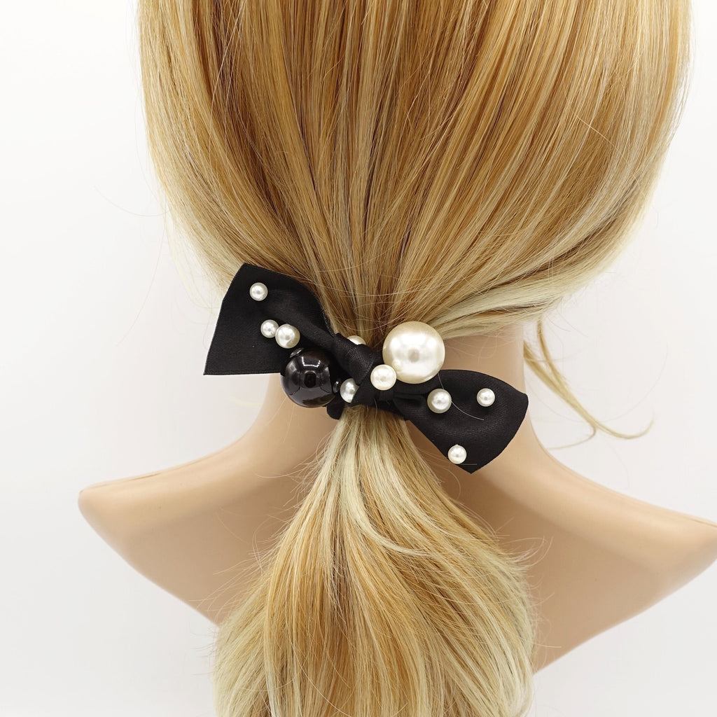 veryshine.com a pack of pearl stud embellished hair elastic ponytail holder set