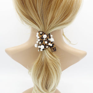 veryshine.com a pack of pearl stud embellished hair elastic ponytail holder set