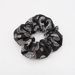 veryshine.com Accessories Black paisley print scrunchies casual hair elastic scrunchie for women