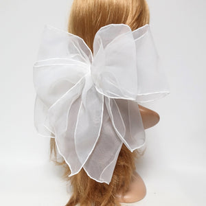 veryshine.com Accessories Black very big translucent hair bow organdy layered fine mesh bow clip special event hair accessory for woman
