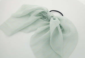 veryshine.com Accessories chiffon glitter stripe bow knot hair elastic ponytail holder women hair tie