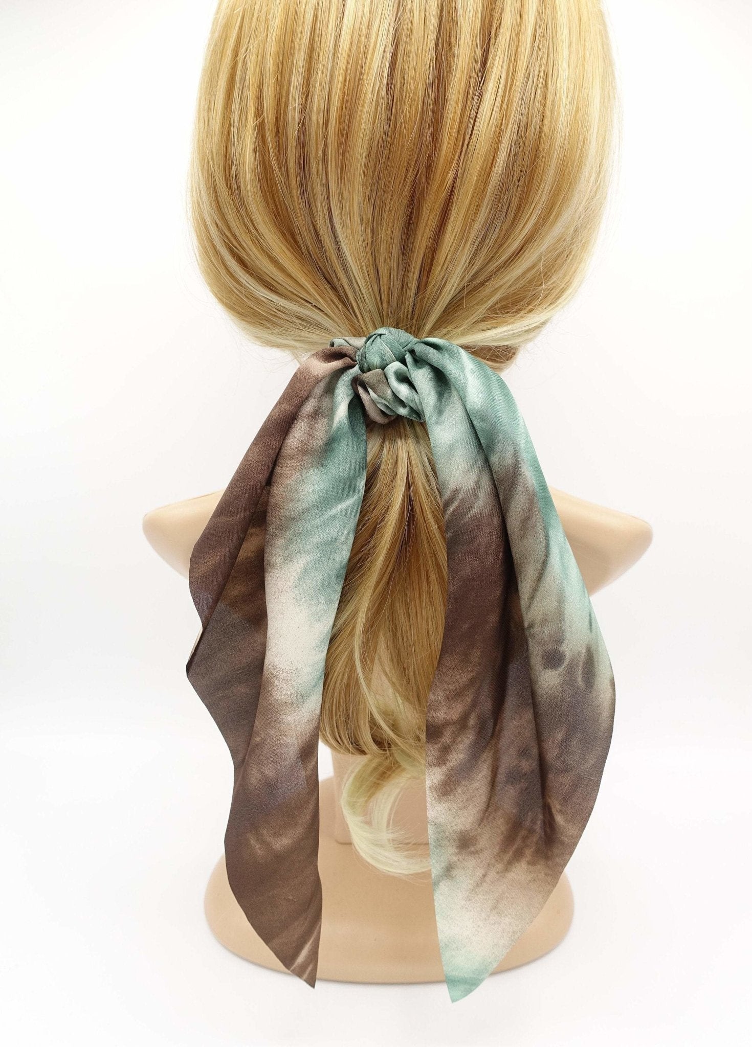 veryshine.com Accessories color gradation bow knot scrunchies  long tail hair elastic ponytail holder women hair accessory