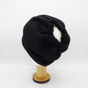veryshine.com Accessories corrugated knit messy bun ponytail  hole beanie pleated style women hat