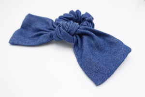 veryshine.com Accessories Dark blue denim bow knot scrunchies