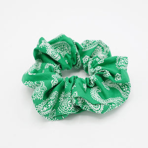 veryshine.com Accessories Green paisley print scrunchies casual hair elastic scrunchie for women