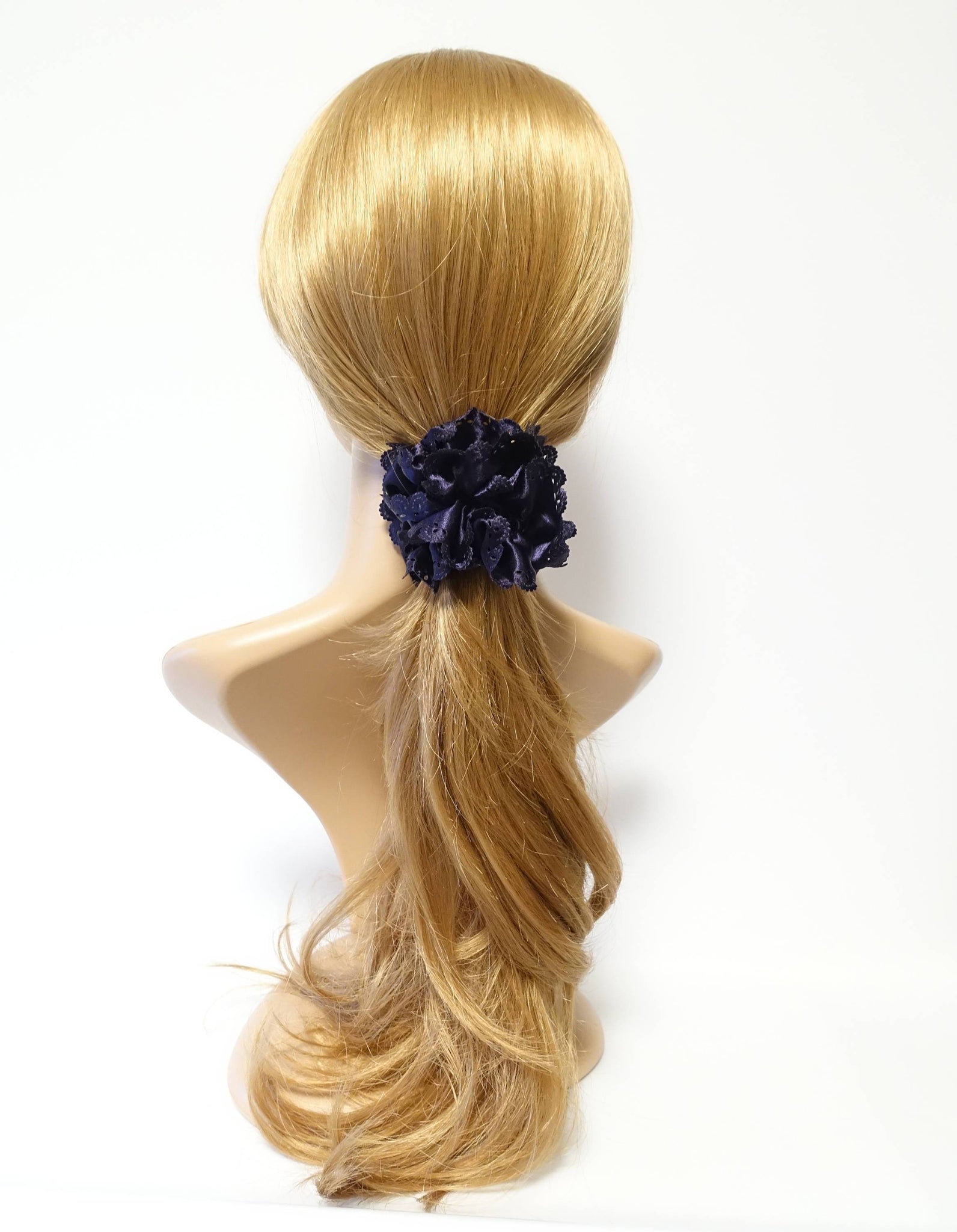 Lace edge scrunchies Glossy Satin Women Hair Elastics Scrunchies - veryshine.com