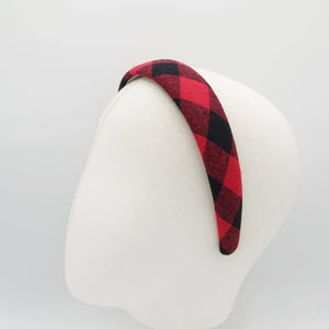 veryshine.com Accessories lightly padded woolen argyle check headband headband women hairband Fall Winter hair accessory