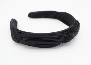 veryshine.com Accessories satin pleated headband hand sewn cross pattern hairband women hair accessory