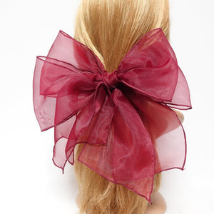 veryshine.com Accessories very big translucent hair bow organdy layered fine mesh bow clip special event hair accessory for woman