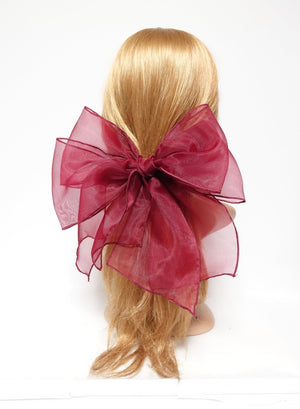veryshine.com Accessories very big translucent hair bow organdy layered fine mesh bow clip special event hair accessory for woman