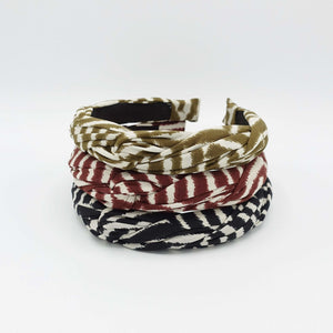 veryshine.com Accessories zebra print 2 strand crossed round braided headband for women