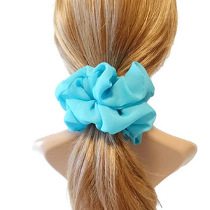 veryshine.com Auqa solid chiffon scrunchies women hair elastic accessories