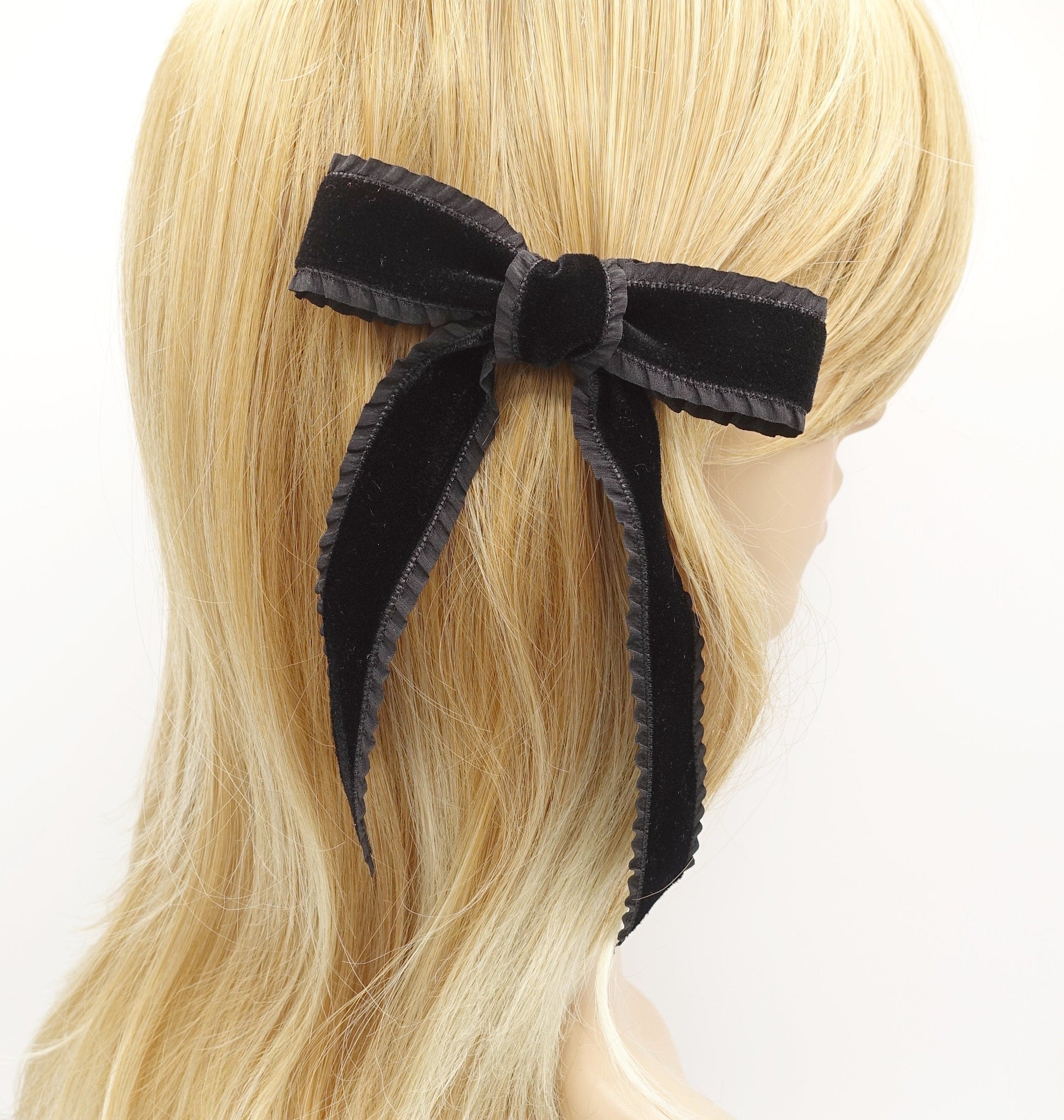 veryshine.com Barrette (Bow) alligator clip frill velvet hair bow  VS-202101
